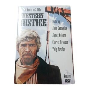 Western Justice 4 Movies 2 DVDs DVSL-2-26039 New Sealed Bronson Coburn Savalas